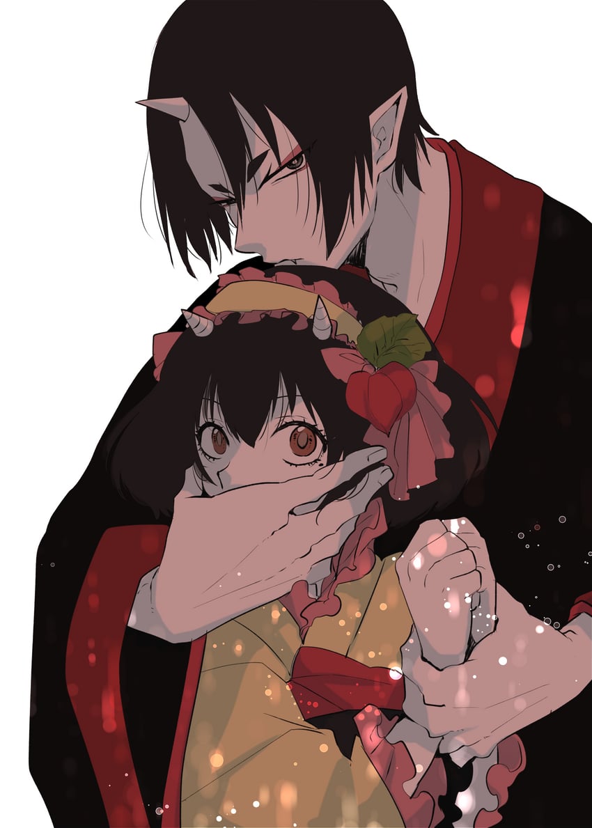 hoozuki and peach maki (hoozuki no reitetsu) drawn by hoicyo