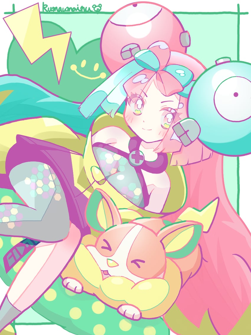 iono and yamper (pokemon and 1 more) drawn by xujs5337