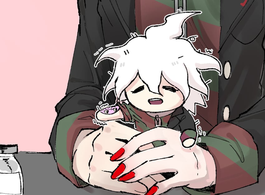 komaeda nagito, monokuma, and servant (danganronpa and 1 more) drawn by seumol_sx