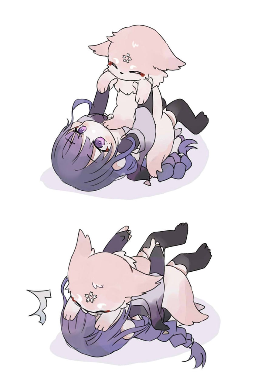 raiden shogun and yae miko (genshin impact) drawn by fud