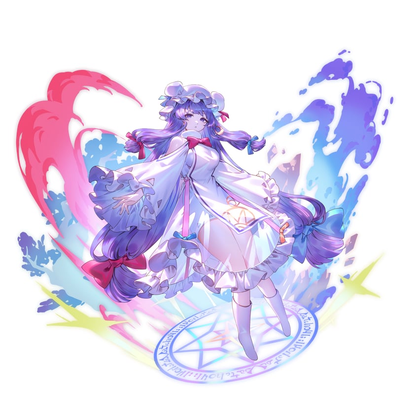 patchouli knowledge (touhou and 1 more) drawn by u_u_zan