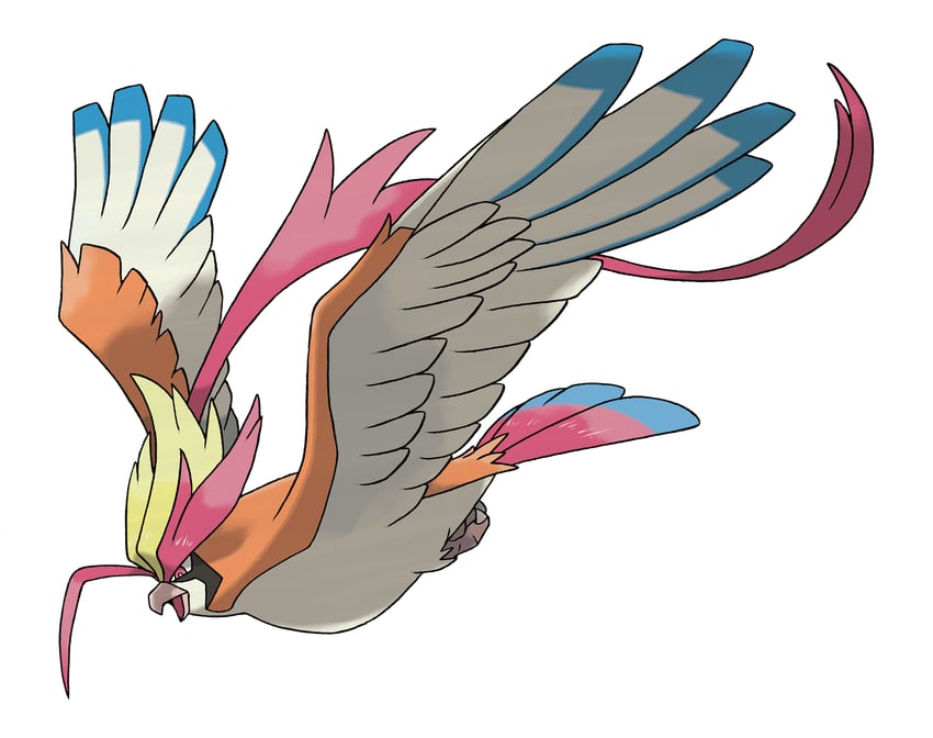 pidgeot and mega pidgeot (pokemon and 1 more) drawn by sugimori_ken