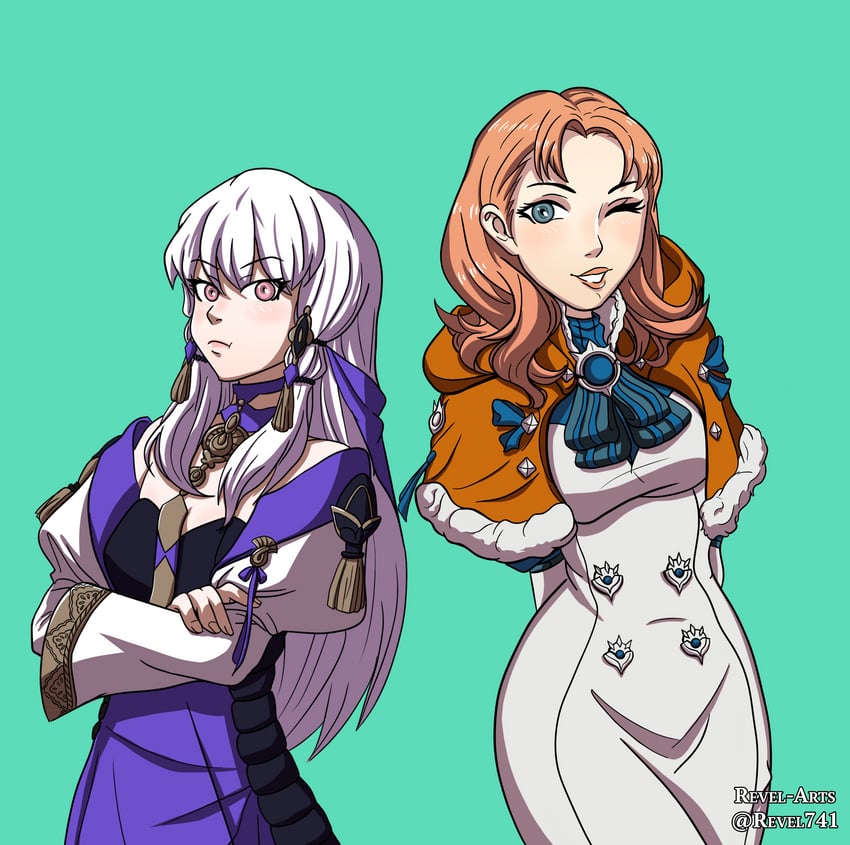 lysithea von ordelia and annette fantine dominic (fire emblem and 1 more) drawn by revel_(revel741)