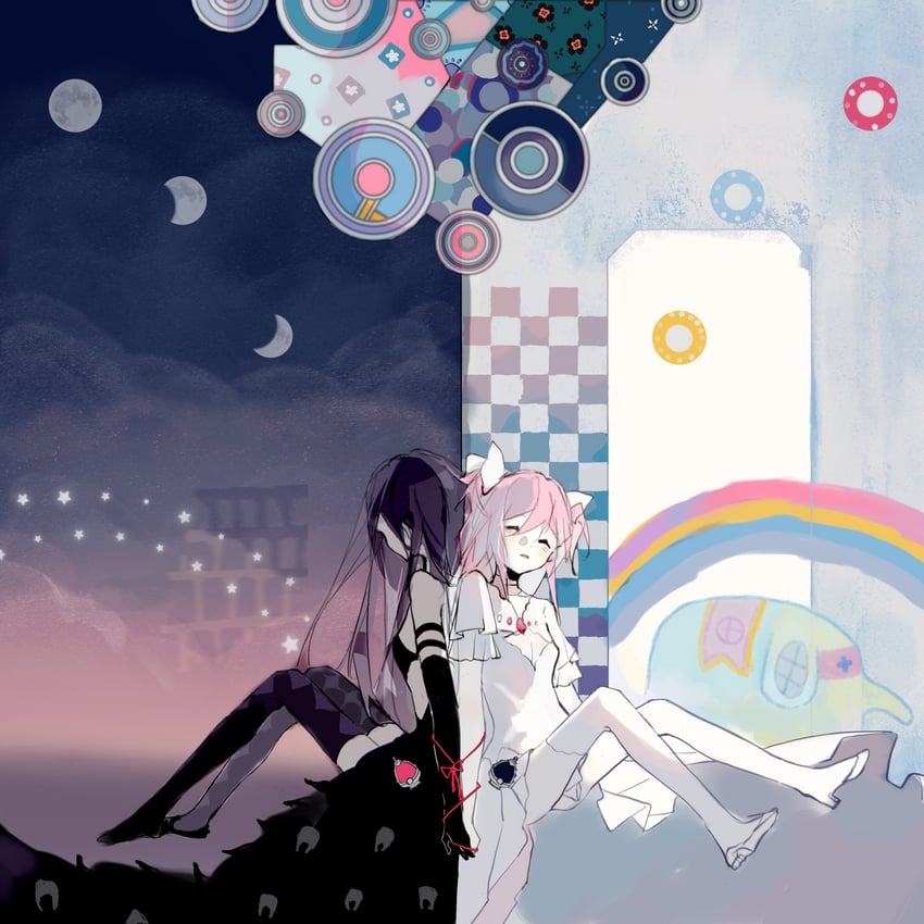 akemi homura, kaname madoka, ultimate madoka, and akuma homura (mahou shoujo madoka magica and 1 more) drawn by shenbaitu