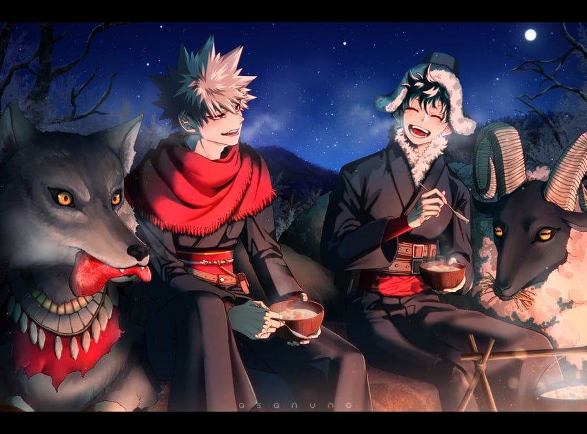 midoriya izuku and bakugou katsuki (boku no hero academia) drawn by asanuno1510