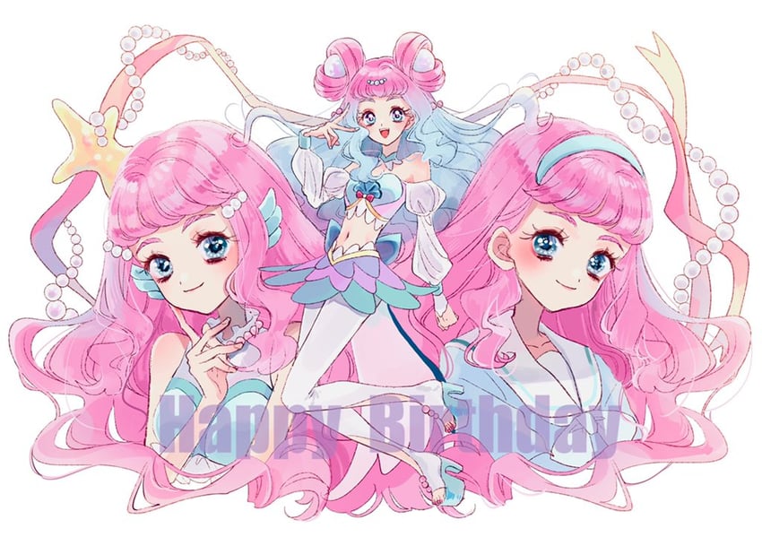 laura la mer and cure la mer (precure and 1 more) drawn by machiko_(milk_maciko)