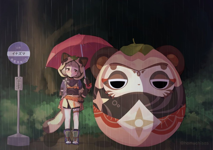 sayu and muji-muji daruma (genshin impact and 1 more) drawn by homuchisas