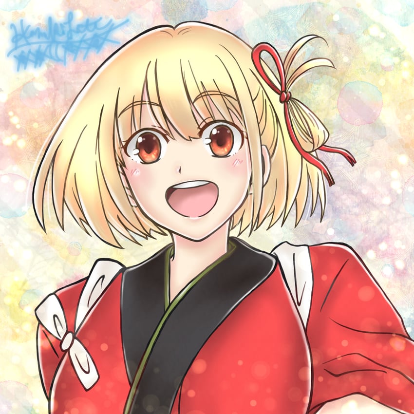 nishikigi chisato (lycoris recoil) drawn by 82stand1ng4yuger-1iar