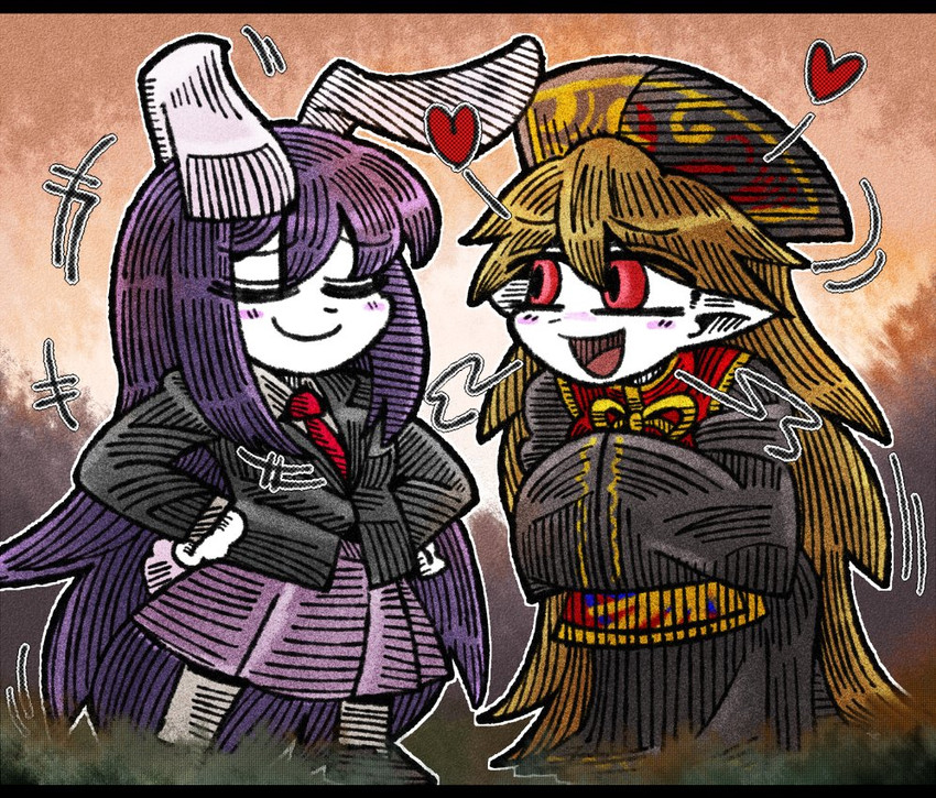 reisen udongein inaba and junko (touhou) drawn by suenari_(peace)