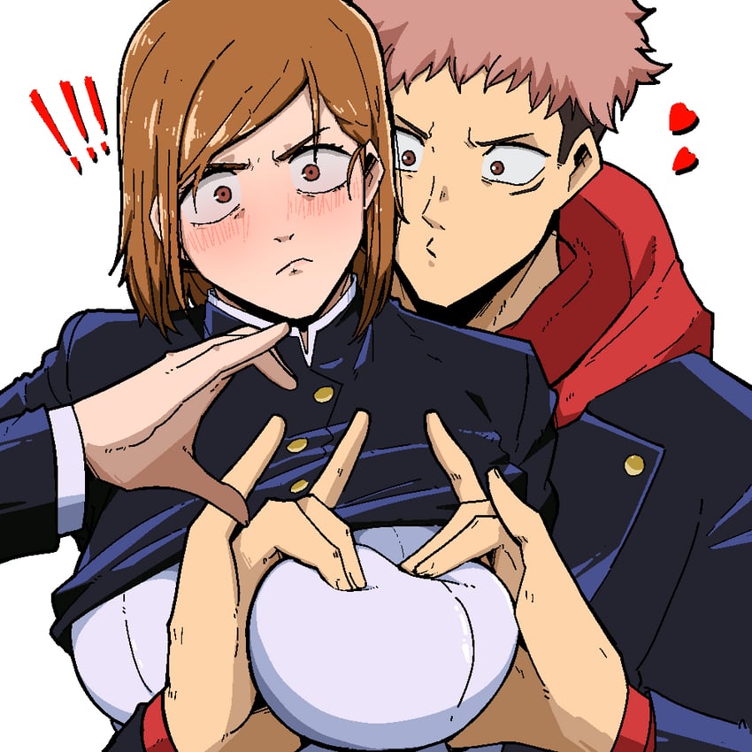 itadori yuuji and kugisaki nobara (jujutsu kaisen) drawn by mark_gavatino