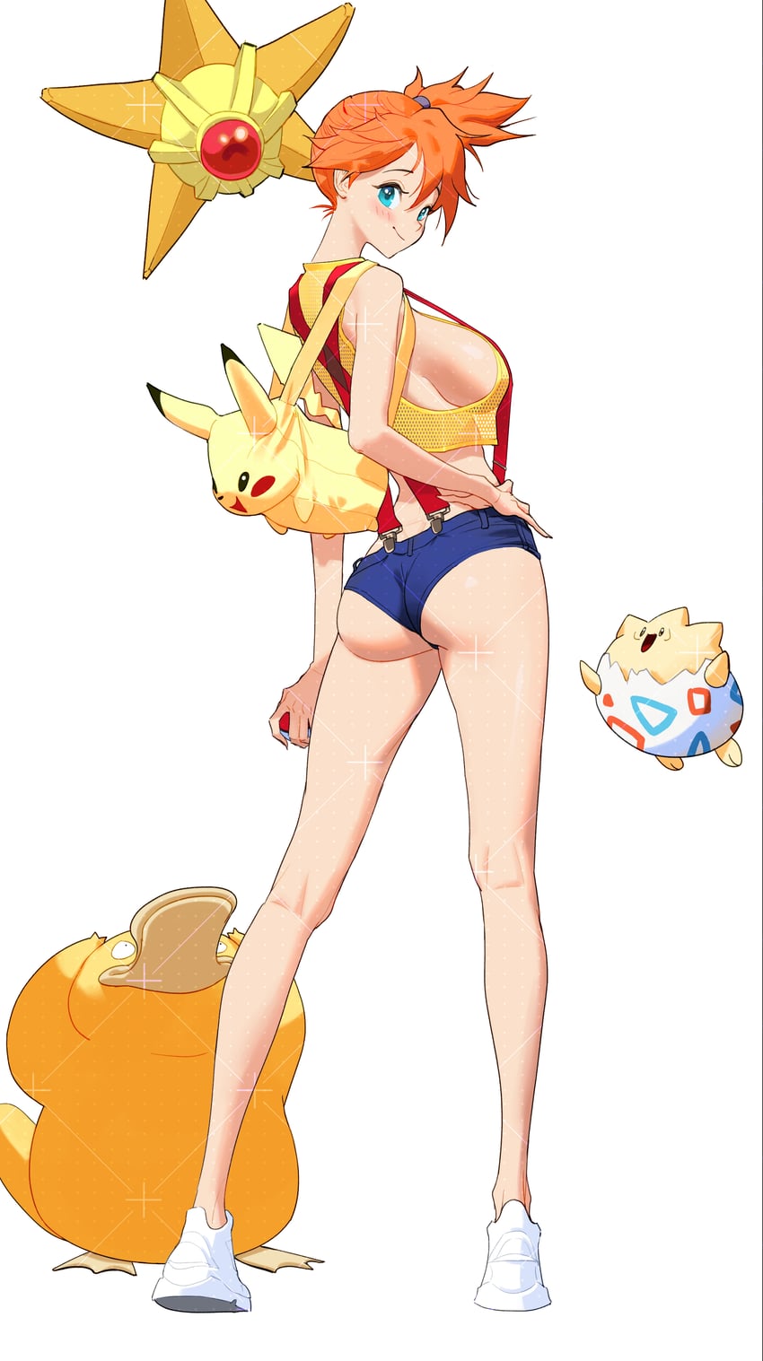 misty, psyduck, togepi, and staryu (pokemon) drawn by wonbin_lee