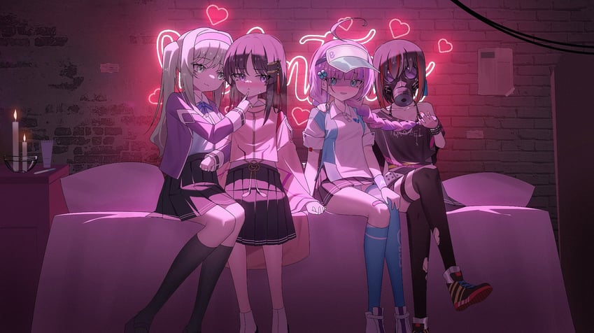 date akari, nikaidou misato, mikoto fubuki, and murohushi risa (heaven burns red)