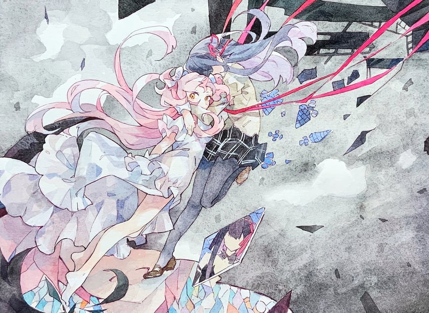 akemi homura, kaname madoka, ultimate madoka, and akuma homura (mahou shoujo madoka magica and 1 more) drawn by sijimao