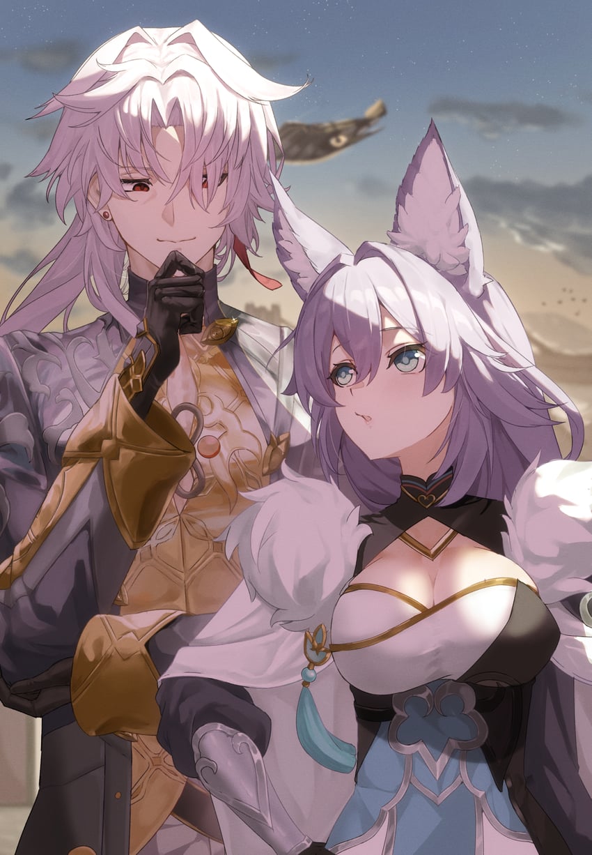blade, yingxing, and baiheng (honkai and 1 more) drawn by takotobuta