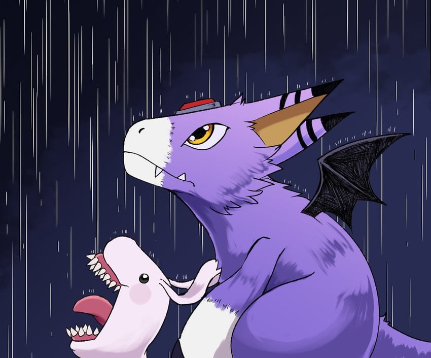 tokomon and dorumon (digimon and 1 more) drawn by la_wuchi