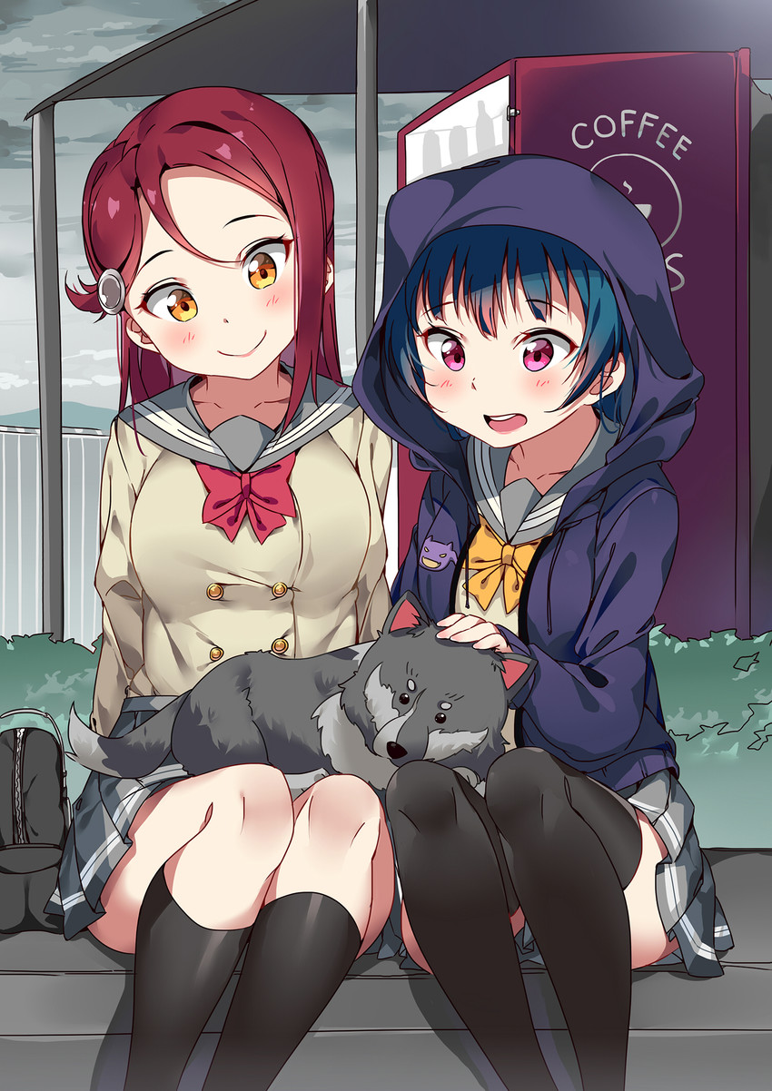 tsushima yoshiko, sakurauchi riko, and anko (love live! and 1 more) drawn by tem10