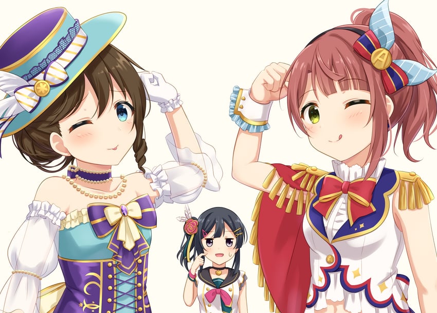 yuki setsuna, uehara ayumu, and osaka shizuku (love live! and 1 more) drawn by hanazora_satsuki