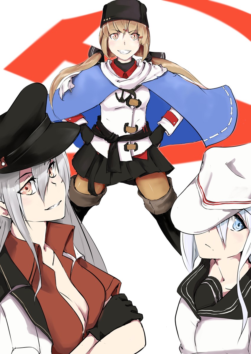 hibiki, verniy, gangut, and tashkent (kantai collection) drawn by zaimoku_(244138514)