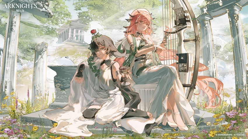 pallas and erato (arknights) drawn by kei_(keiuu)