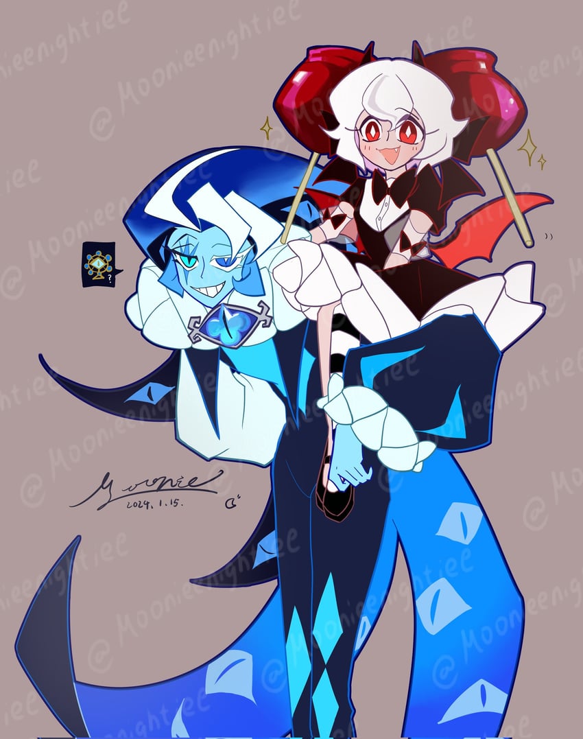 shadow milk cookie and candy apple cookie (cookie run and 1 more) drawn by moonieenightiee
