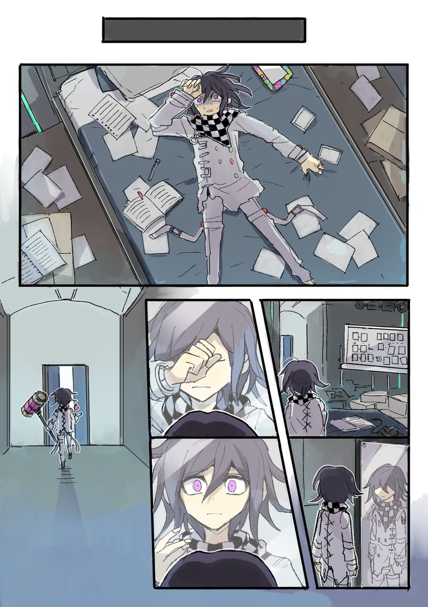 oma kokichi (danganronpa and 1 more) drawn by kumakoro_(tetsupag)