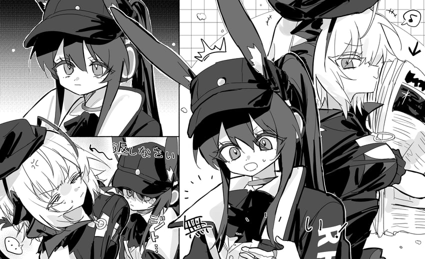 amiya and w (arknights) drawn by match_bou_(match_match03)