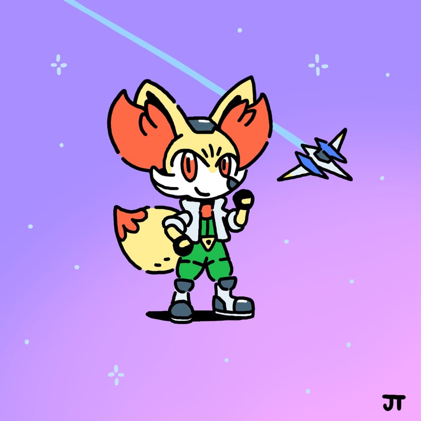 fennekin and fox mccloud (pokemon and 1 more) drawn by james_turner