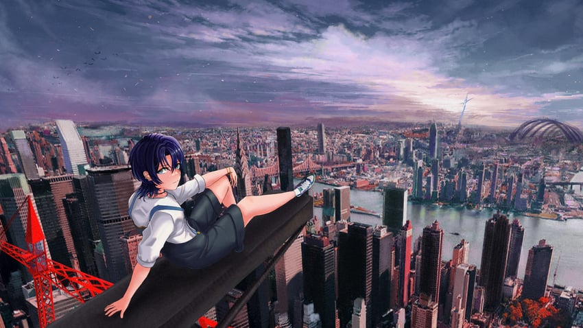 hiodoshi ao (hololive and 1 more) drawn by bao_(pixiv_99415611)