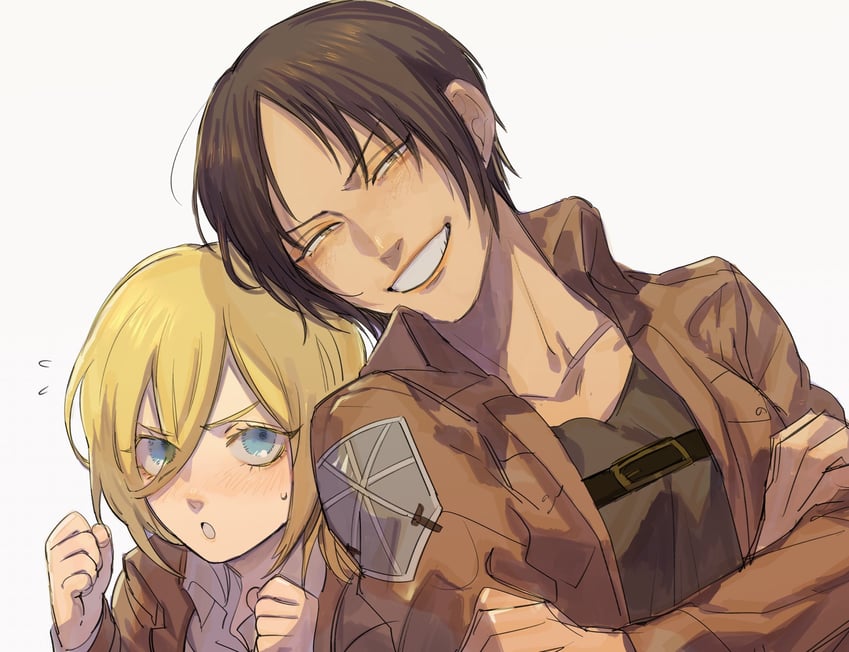 krista lenz and ymir (shingeki no kyojin) drawn by ma2_ereki