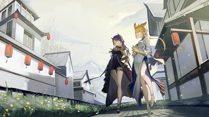 kroos, lava, lava the purgatory, and kroos the keen glint (arknights) drawn by natsuba002
