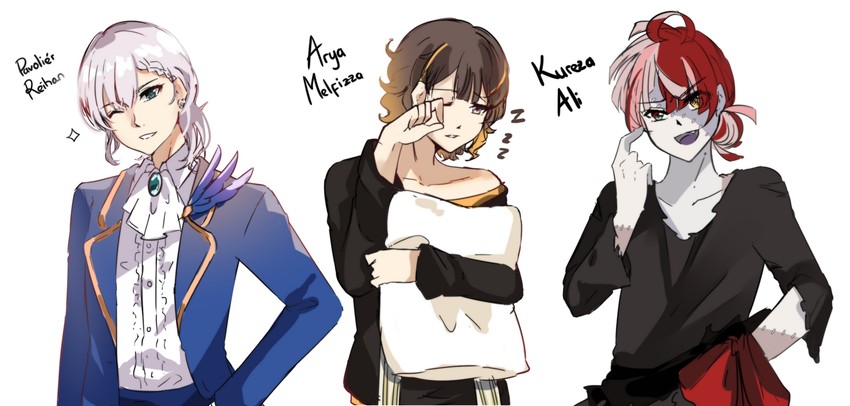 kureiji ollie, pavolia reine, anya melfissa, and pavorio reihan (hololive and 1 more) drawn by airani_iofifteen_(artist)