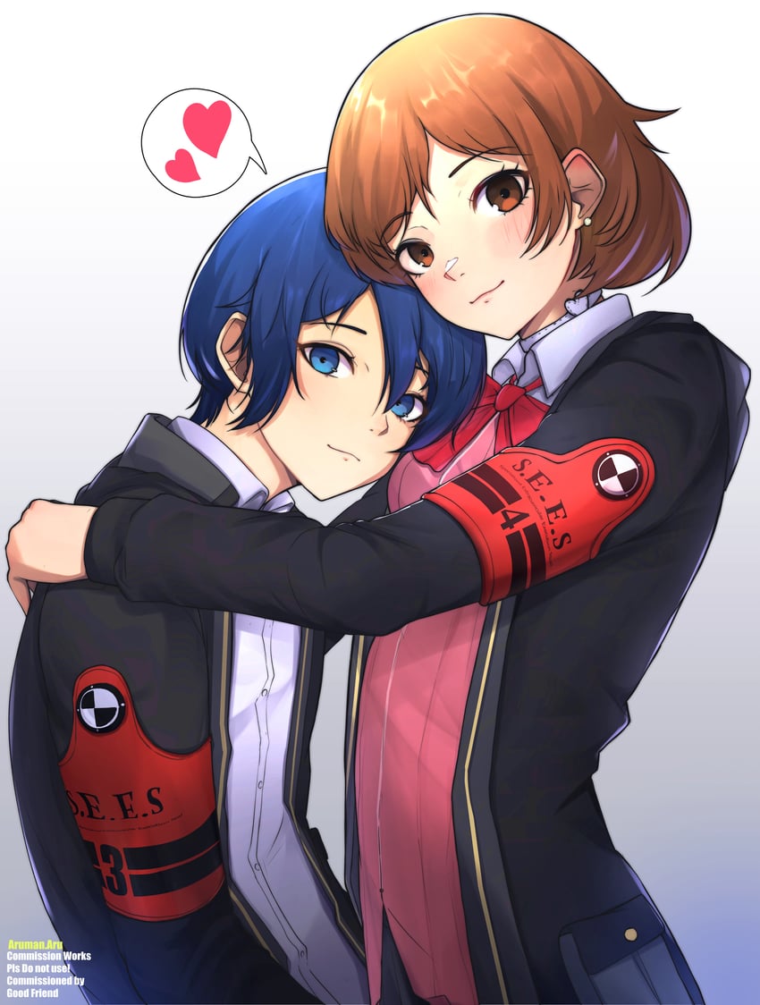 yuuki makoto and takeba yukari (persona and 2 more) drawn by aruman.aru