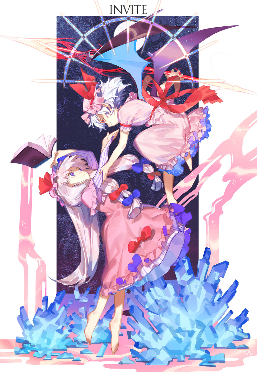 remilia scarlet and patchouli knowledge (touhou) drawn by yai_(hachihito)