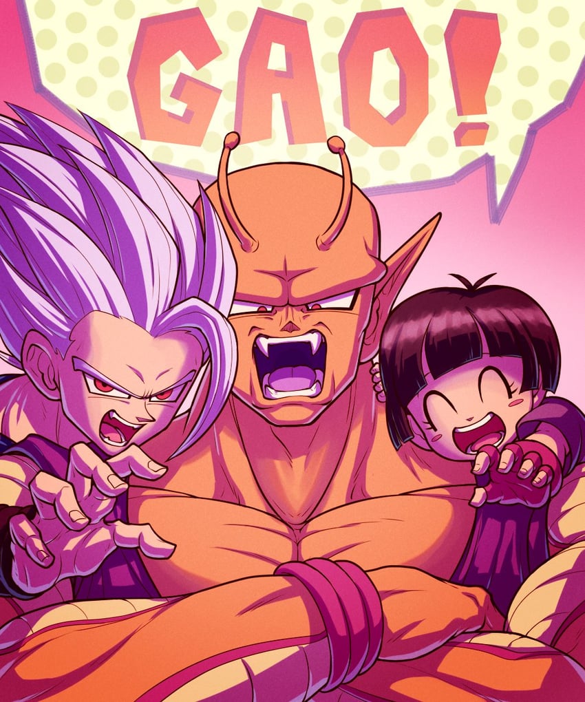 son gohan, pan, piccolo, gohan beast, and orange piccolo (dragon ball and 2 more) drawn by koukyouji