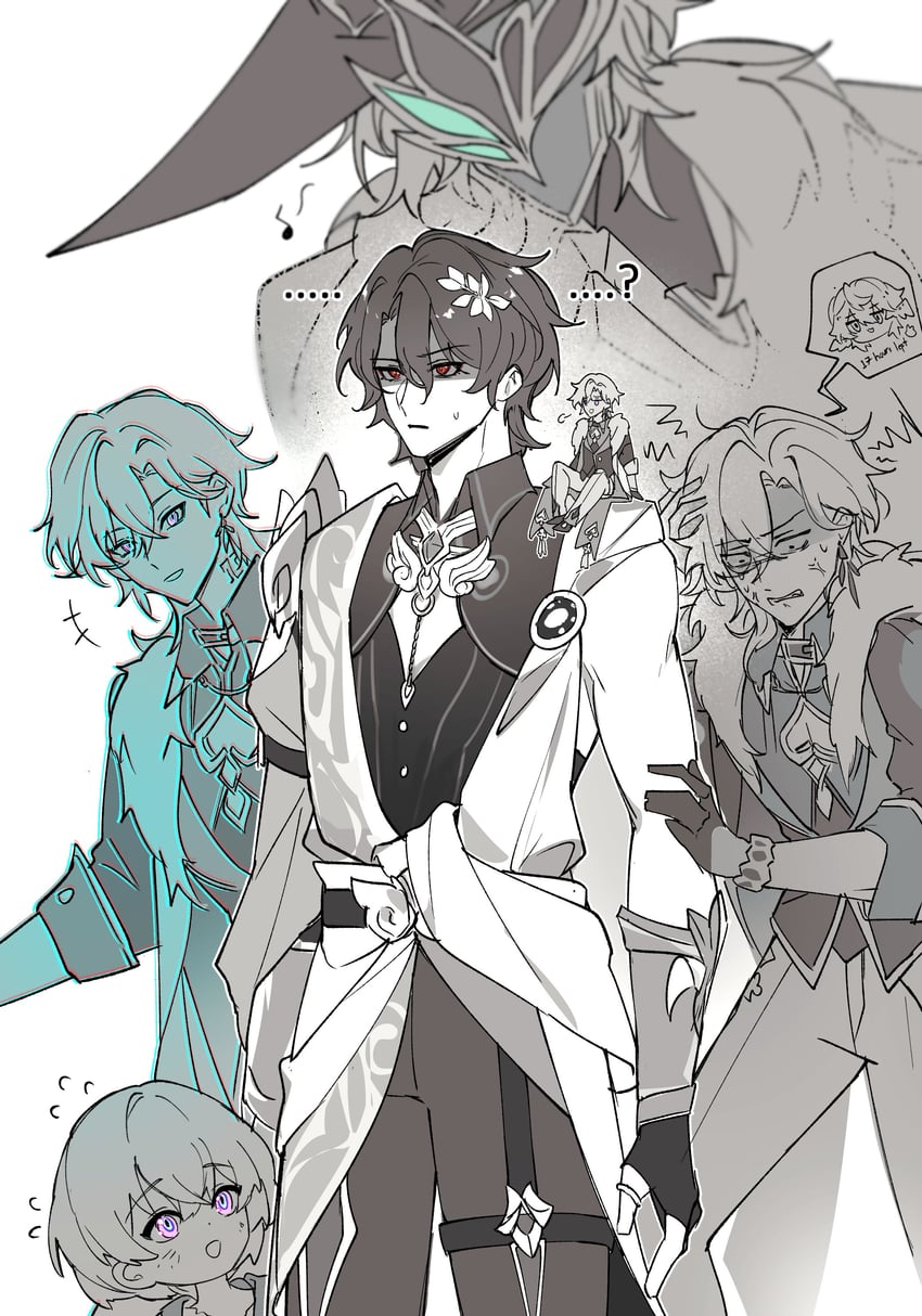 dr. ratio, kakavasha, and aventurine (honkai and 1 more) drawn by amphi