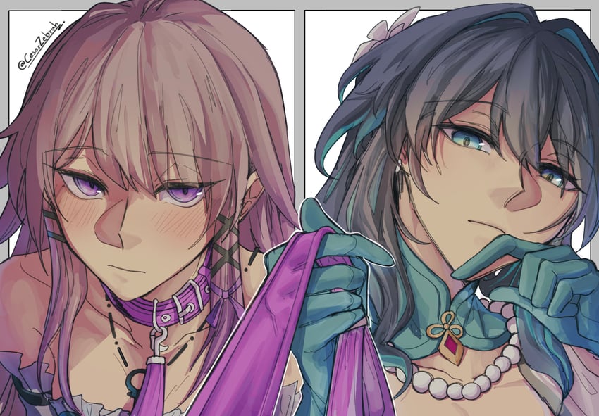 herta, the herta, and ruan mei (honkai and 1 more) drawn by cesar_zebrah