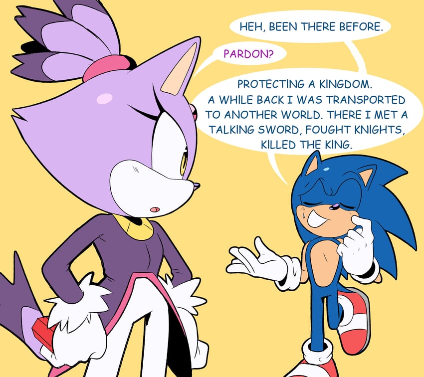 sonic the hedgehog and blaze the cat (sonic and 1 more) drawn by stellarspin
