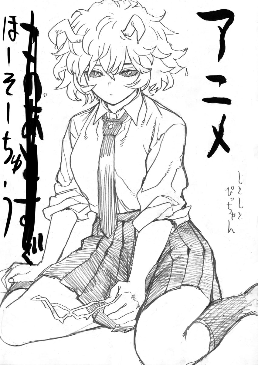 ashido mina (boku no hero academia) drawn by horikoshi_kouhei