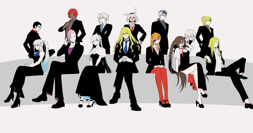 morgan le fay, anastasia, yu mei-ren, caenis, tezcatlipoca, and 10 more (fate and 1 more) drawn by nakatani_(naka6130)