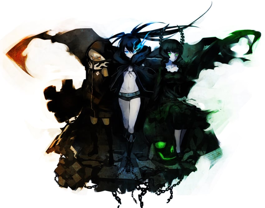 black rock shooter, dead master, and strength (black rock shooter) drawn by mutomorokoshi
