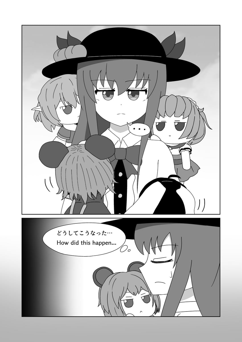 hinanawi tenshi, inaba tewi, nazrin, and mizuhashi parsee (touhou) drawn by windlid
