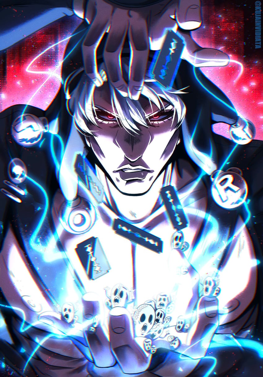 risotto nero and metallica (jojo no kimyou na bouken and 1 more) drawn by kujaarts