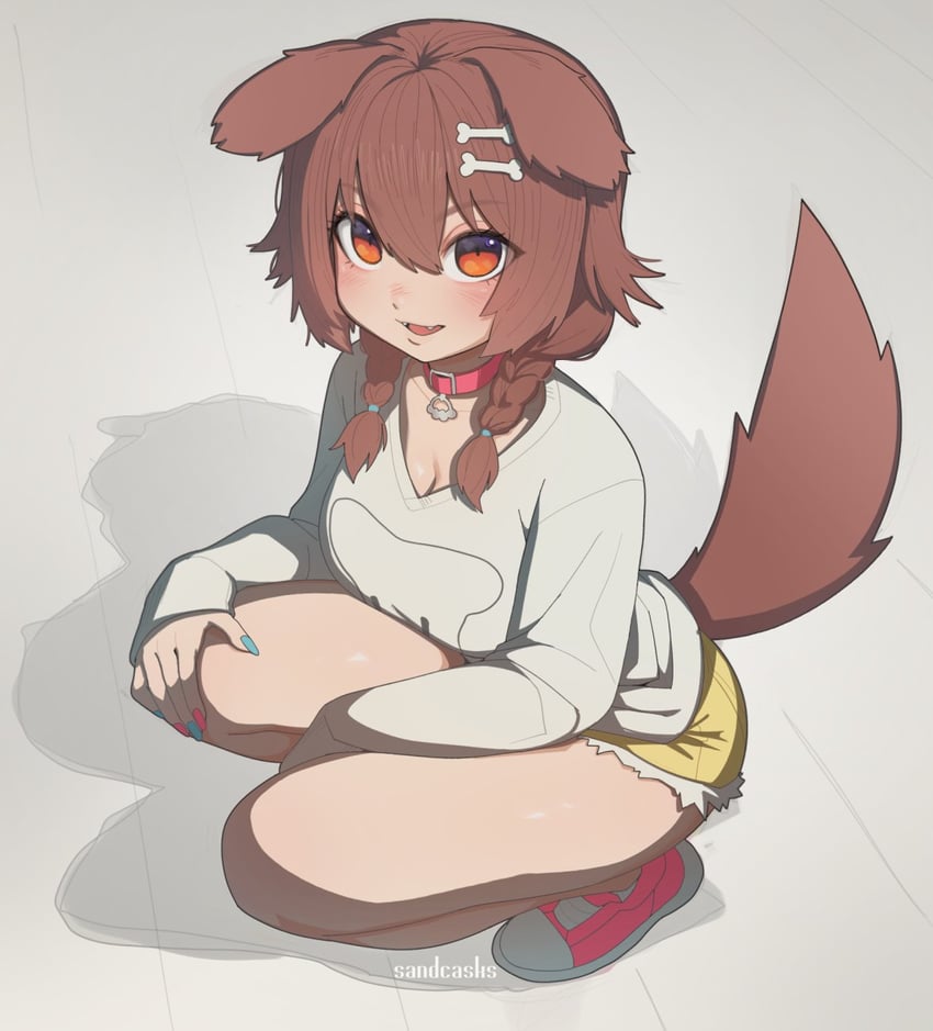 inugami korone and hoso-inu (hololive) drawn by sandcasks