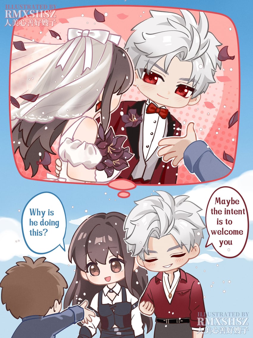 protagonist and sylus (love and deepspace) drawn by ren_mei_xin_shan_hao_saozi