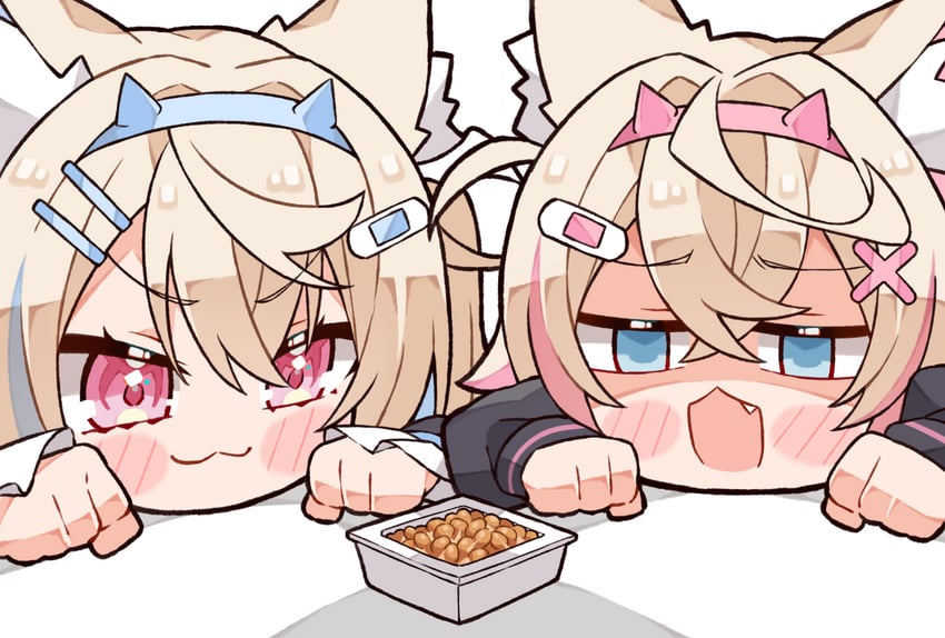 fuwawa abyssgard and mococo abyssgard (hololive and 1 more) drawn by kukie-nyan