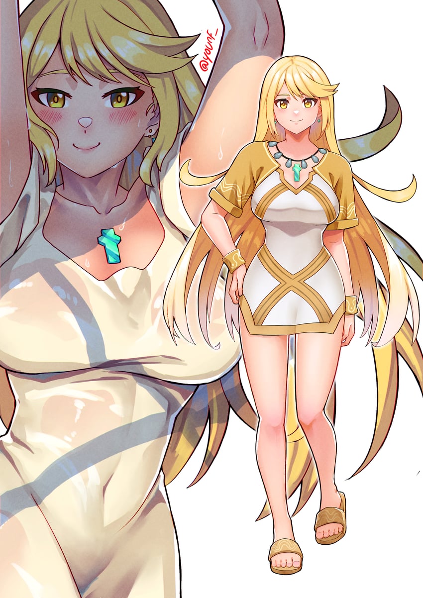 mythra (xenoblade chronicles and 1 more) drawn by you_nf