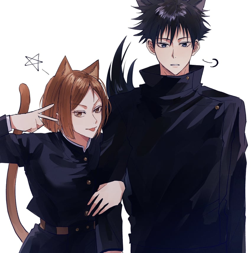 fushiguro megumi and kugisaki nobara (jujutsu kaisen) drawn by matchi_(ginger.8)