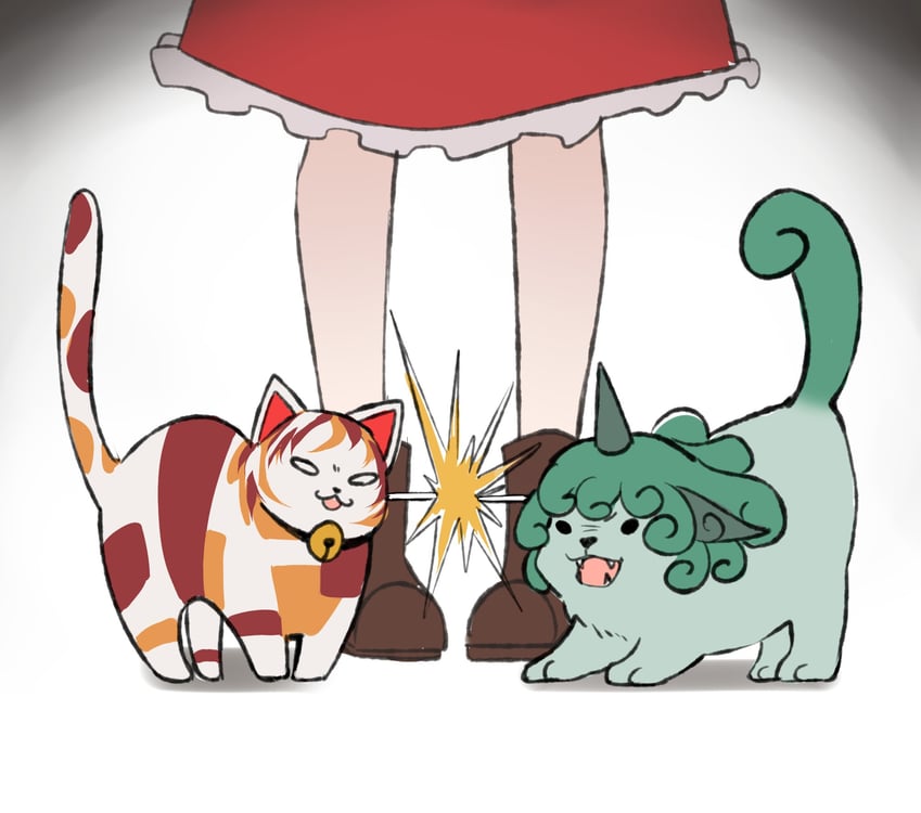 hakurei reimu, komano aunn, and goutokuji mike (touhou and 1 more) drawn by idaku