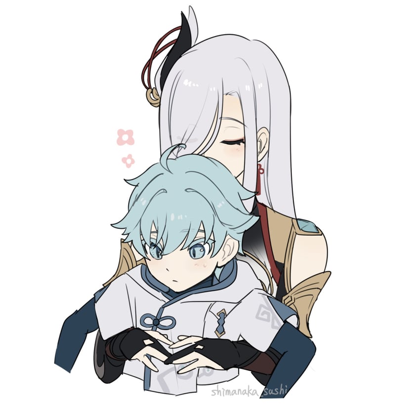 shenhe and chongyun (genshin impact) drawn by shimanaka_(shimanaka_sushi)