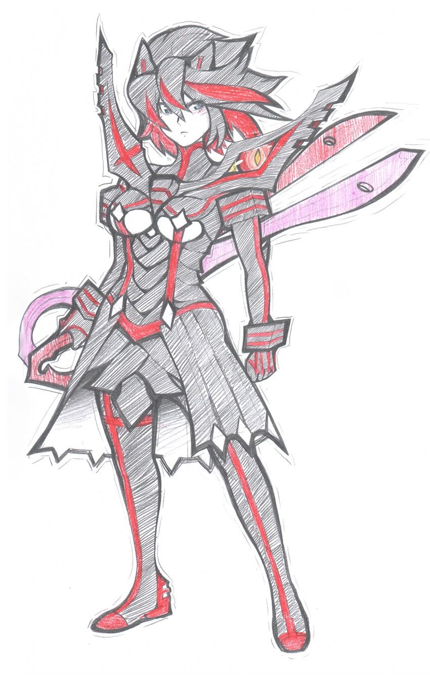 matoi ryuuko and senketsu (kill la kill) drawn by tabletorgy